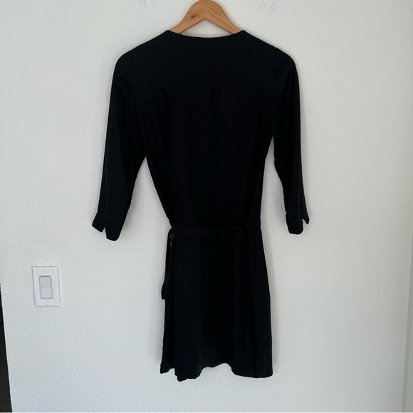Sezane Eve Robe silk wrap Dress black - Picture 5 of 16